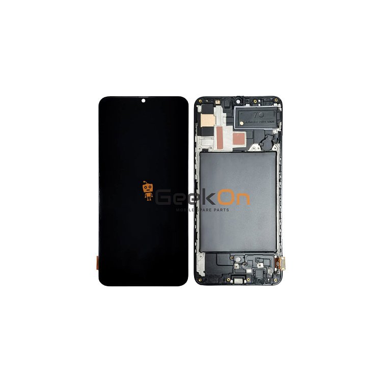 Συμβατή Οθόνη LCD και Μηχανισμός Αφής με Πλαίσιο για Samsung Galaxy A70 A705 Μαύρο