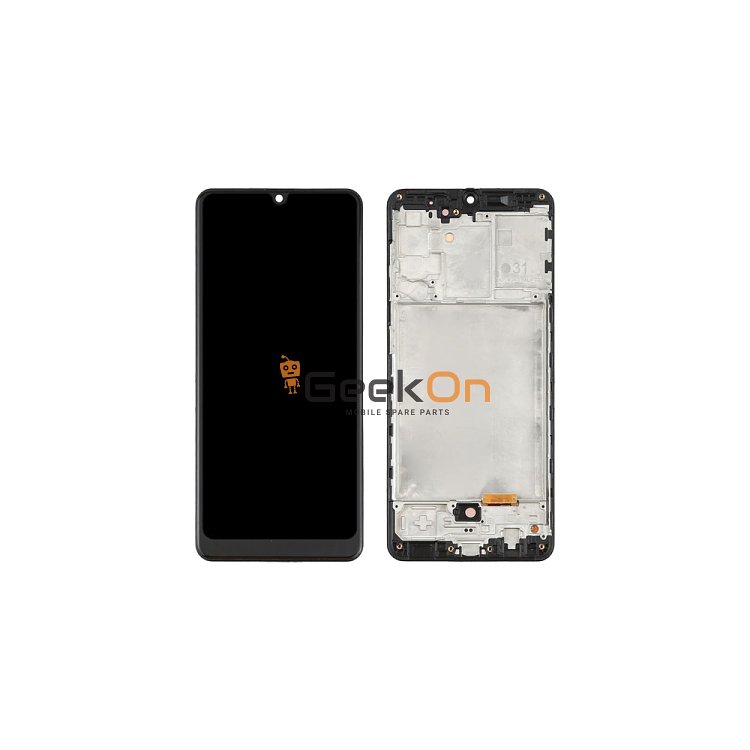 Συμβατή Οθόνη LCD και Μηχανισμός Αφής με Πλαίσιο για Samsung Galaxy A31 A315 Μαύρο