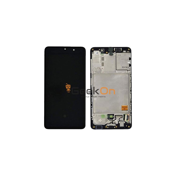 Συμβατή Οθόνη LCD και Μηχανισμός Αφής με Πλαίσιο για Samsung Galaxy A41 A415 Μαύρο