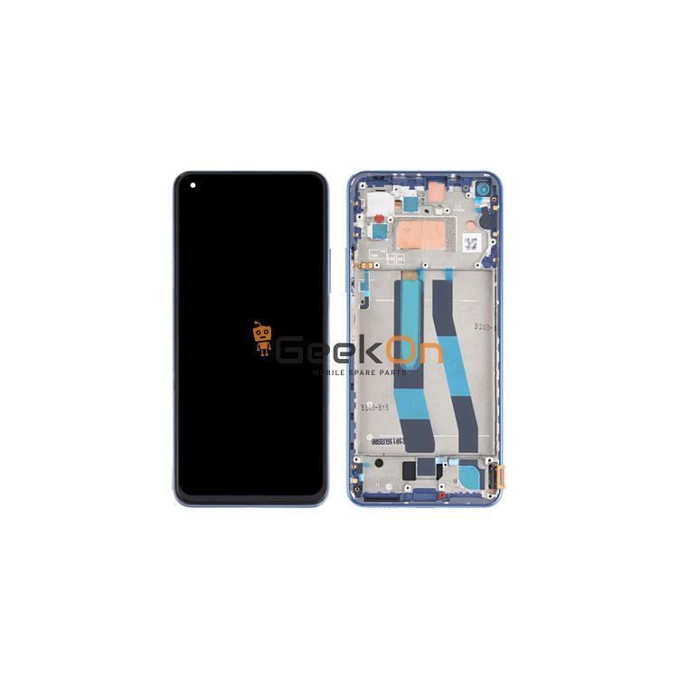 OLED Συμβατή Οθόνη LCD και Μηχανισμός Αφής με Πλαίσιο για Xiaomi 11 Lite 5G NE / Mi 11 Lite 4G / 5G Μπλε