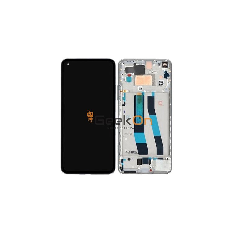 OLED Συμβατή Οθόνη LCD και Μηχανισμός Αφής με Πλαίσιο για Xiaomi 11 Lite 5G NE / Mi 11 Lite 4G / 5G Silver White