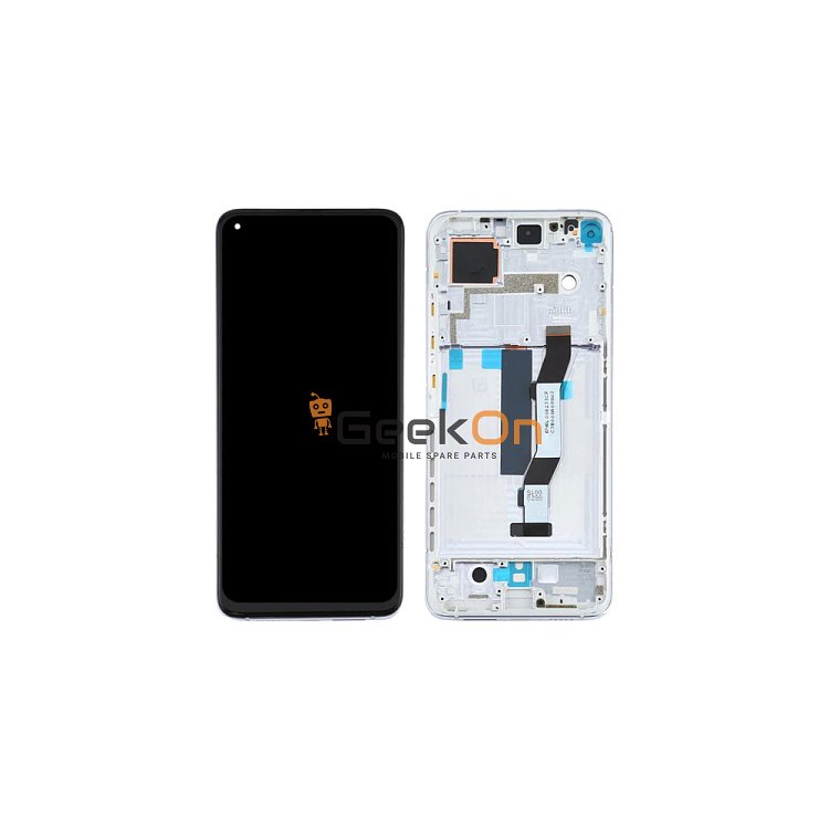 Συμβατή Οθόνη LCD και Μηχανισμός Αφής με Πλαίσιο για Xiaomi Mi 10T / Mi 10T Pro Silver