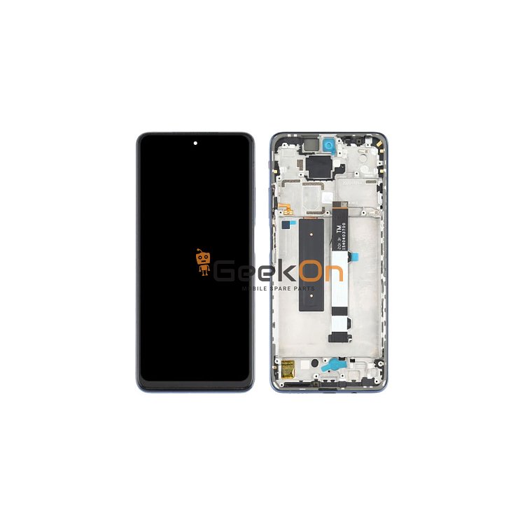 Συμβατή Οθόνη LCD και Μηχανισμός Αφής με Πλαίσιο για Xiaomi Mi 10T Lite 5G / Redmi Note 9 Pro 5G Gray