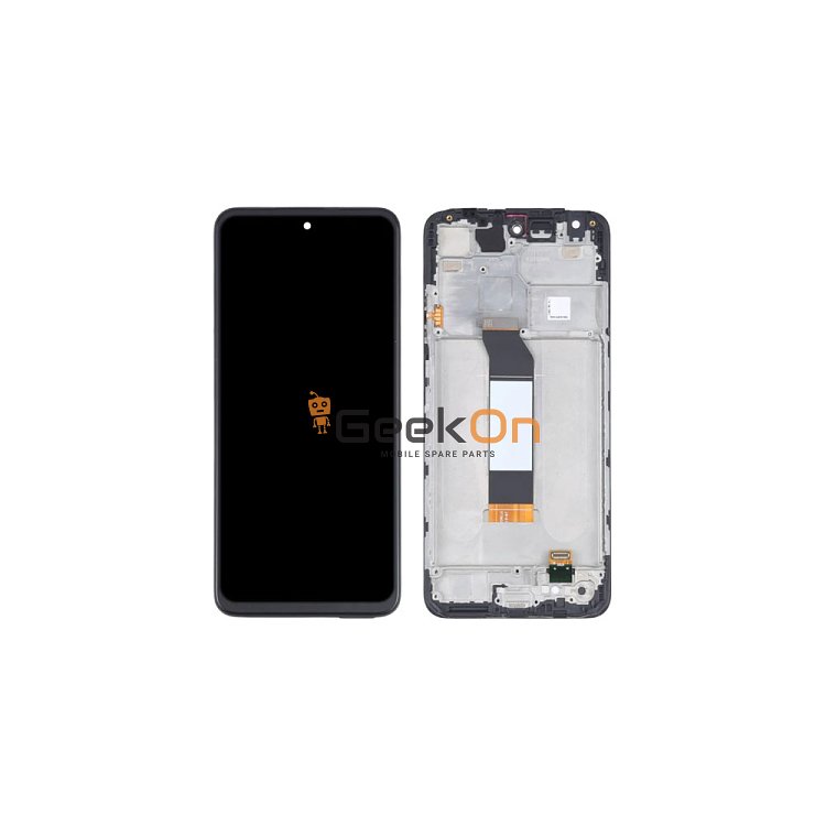 Συμβατή Οθόνη LCD και Μηχανισμός Αφής με Πλαίσιο για Xiaomi M3 Pro 5G / Redmi Note 10 5G / Redmi Note 10T 5G Μαύρο
