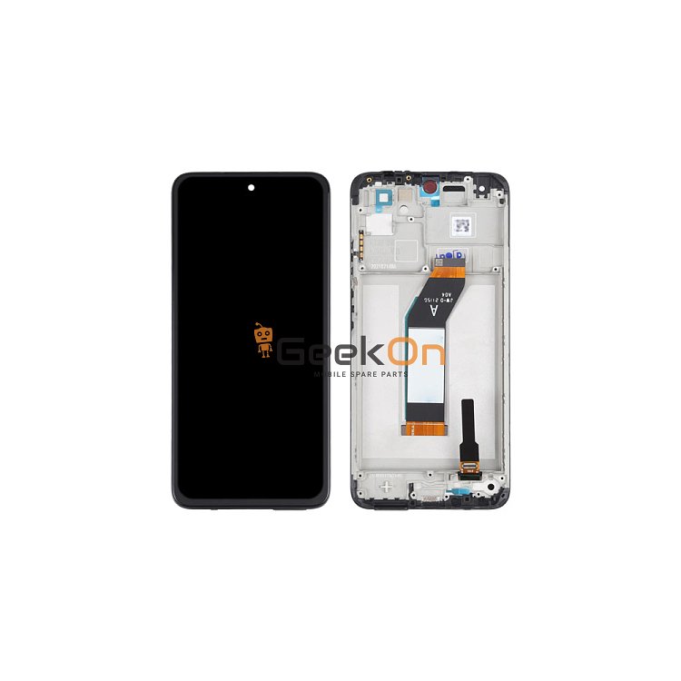 Συμβατή Οθόνη LCD και Μηχανισμός Αφής με Πλαίσιο για Xiaomi Redmi 10 2021 Μαύρο