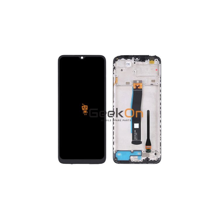 Συμβατή Οθόνη LCD και Μηχανισμός Αφής με Πλαίσιο για Xiaomi Redmi 10C / Poco C40 Μαύρο