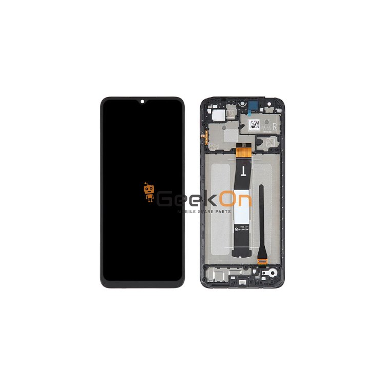 Συμβατή Οθόνη LCD και Μηχανισμός Αφής με Πλαίσιο για Xiaomi Redmi 12C Μαύρο