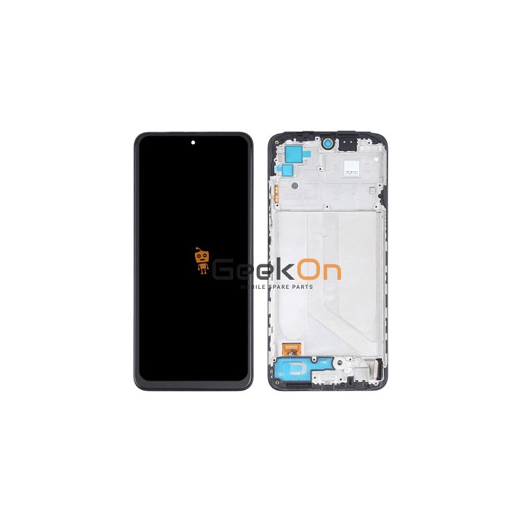 OLED Συμβατή Οθόνη LCD και Μηχανισμός Αφής με Πλαίσιο για Xiaomi Redmi Note 10 / Redmi Note 10S 4G / Poco M5s Μαύρο