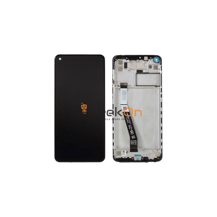 Συμβατή Οθόνη LCD και Μηχανισμός Αφής με Πλαίσιο για Xiaomi Redmi Note 9 / Redmi 10X Midnight Gray