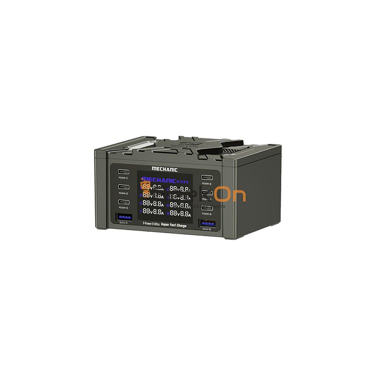 Mechanic V-Power 8 Ultra 160W 8-Ports Desktop Digital Display High Power Fast Quick Charger EU Adapter