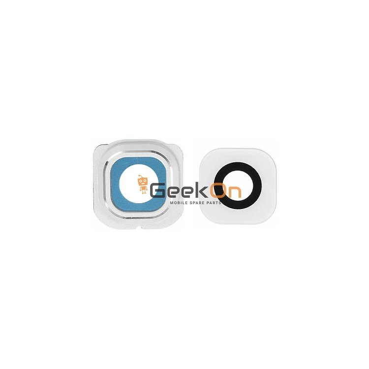 Τζαμάκι Κάμερας / Camera Glass Cover με πλαίσιο για Samsung Galaxy S6 Edge G925 Λευκό