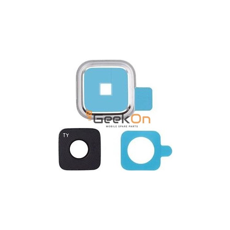 Τζαμάκι Κάμερας / Camera Glass Cover με πλαίσιο για Samsung Galaxy S5 G900 Λευκό