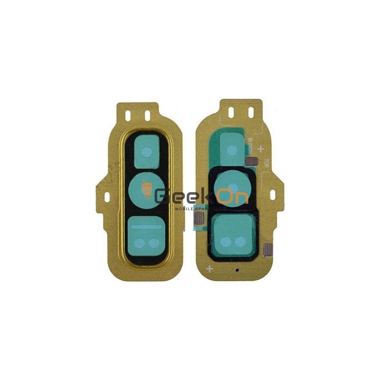 Τζαμάκι Κάμερας / Camera Glass Cover με πλαίσιο για Samsung Galaxy S10E G970 Κίτρινο
