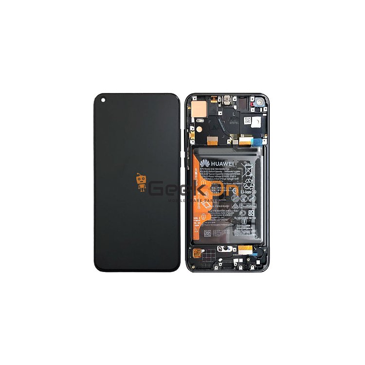 Γνήσια Οθόνη LCD και Μηχανισμός Αφής με Πλαίσιο και Μπαταρία για Huawei Honor View 20 02352JKP Μαύρο (Service Pack)