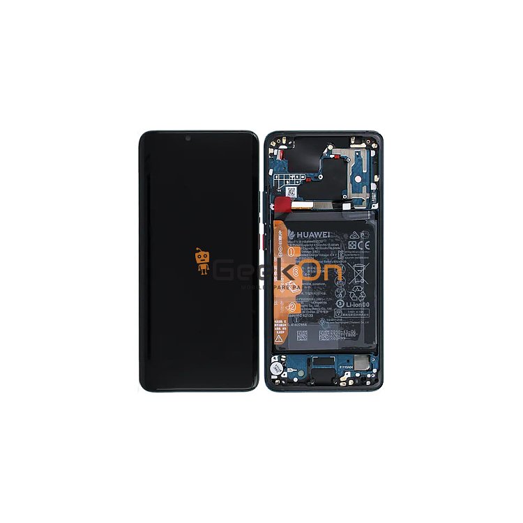Γνήσια Οθόνη LCD και Μηχανισμός Αφής με Πλαίσιο και Μπαταρία για Huawei Mate 20 Pro 02352GGB Πράσινο (Service Pack)