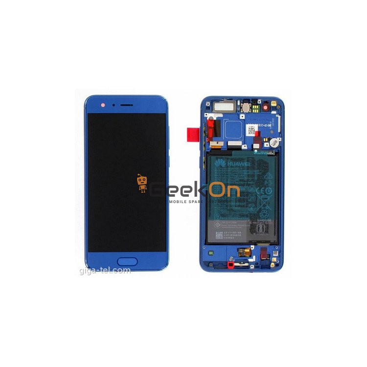 Γνήσια Οθόνη LCD και Μηχανισμός Αφής με Πλαίσιο και Μπαταρία για Huawei Honor 9 02351LBV Blue (Service Pack)