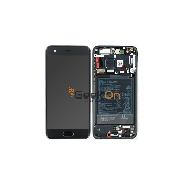 Γνήσια Οθόνη LCD και Μηχανισμός Αφής με Πλαίσιο και Μπαταρία για Huawei Honor 9 02351LGK Μαύρο (Service Pack)