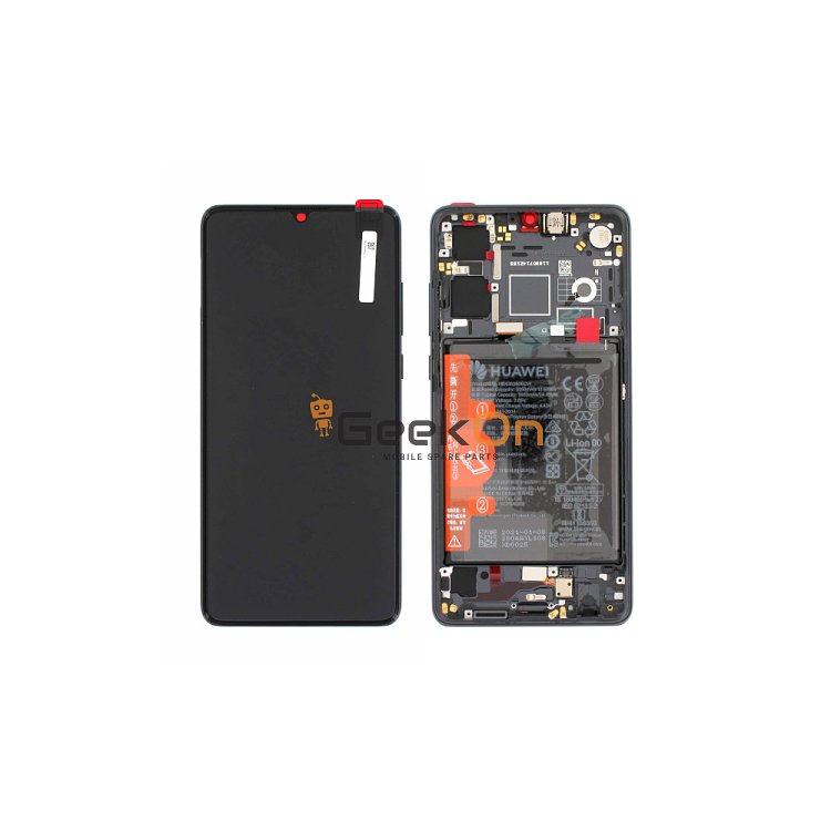 Γνήσια Οθόνη LCD και Μηχανισμός Αφής με Πλαίσιο και Μπαταρία για Huawei P30 (New Version) ELE-L09 / ELE-L29 02354HLT Μαύρο (Service Pack)