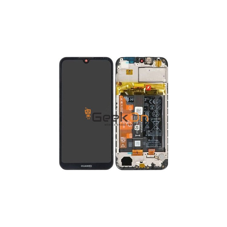Γνήσια Οθόνη LCD και Μηχανισμός Αφής με Πλαίσιο και Μπαταρία για Huawei Y5 2019 02352QNW Μαύρο (Service Pack)