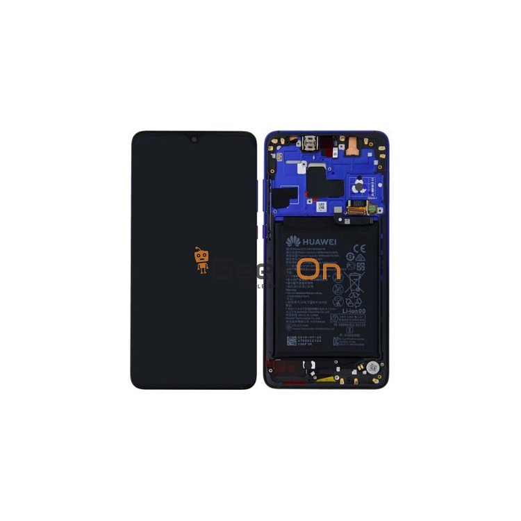 Γνήσια Οθόνη LCD και Μηχανισμός Αφής με Πλαίσιο και Μπαταρία για Huawei Mate 20 02352FRA Twilight (Service Pack)