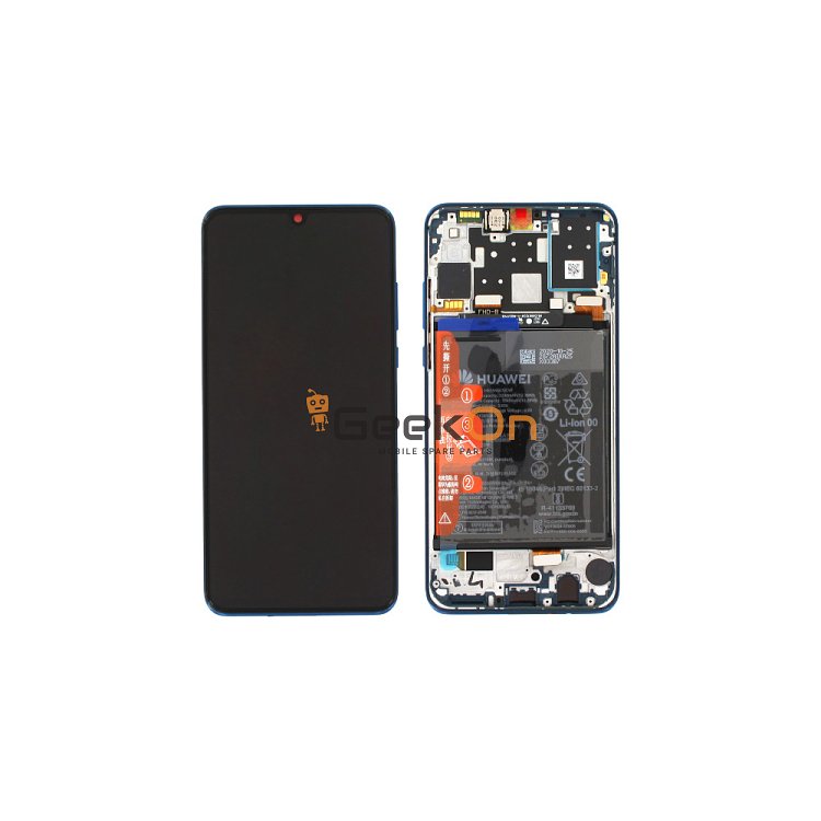 Γνήσια Οθόνη LCD και Μηχανισμός Αφής με Πλαίσιο και Μπαταρία για Huawei P30 Lite New Edition MAR-LX1B (48MP REAR CAMERA) 02353FQE Breathing Crystal (Service Pack)