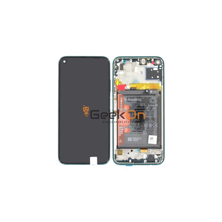 Γνήσια Οθόνη LCD και Μηχανισμός Αφής με Πλαίσιο και Μπαταρία για Huawei P40 Lite Crush Green 02353KGA (Service Pack)