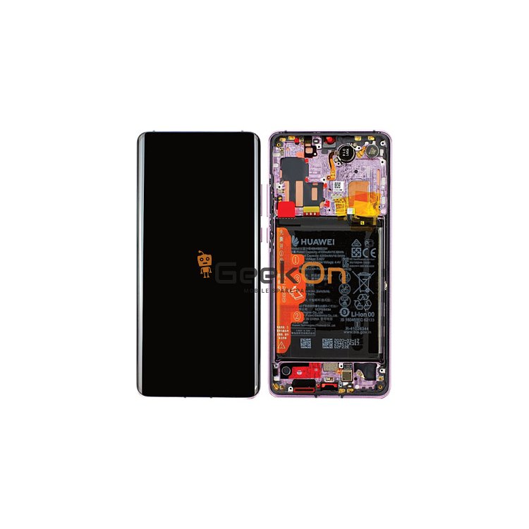 Γνήσια Οθόνη LCD και Μηχανισμός Αφής με Πλαίσιο και Μπαταρία για Huawei P30 Pro 02353DGM Mystic Lavender (Service Pack)