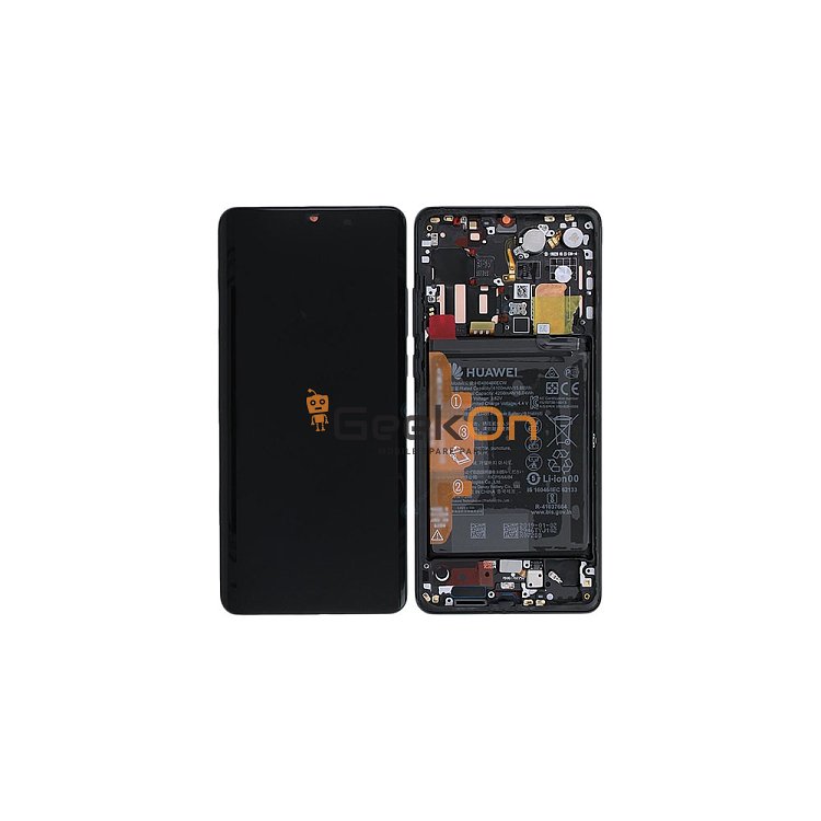 Γνήσια Οθόνη LCD και Μηχανισμός Αφής με Πλαίσιο και Μπαταρία για Huawei P30 Pro 02355MUL Black (Service Pack)