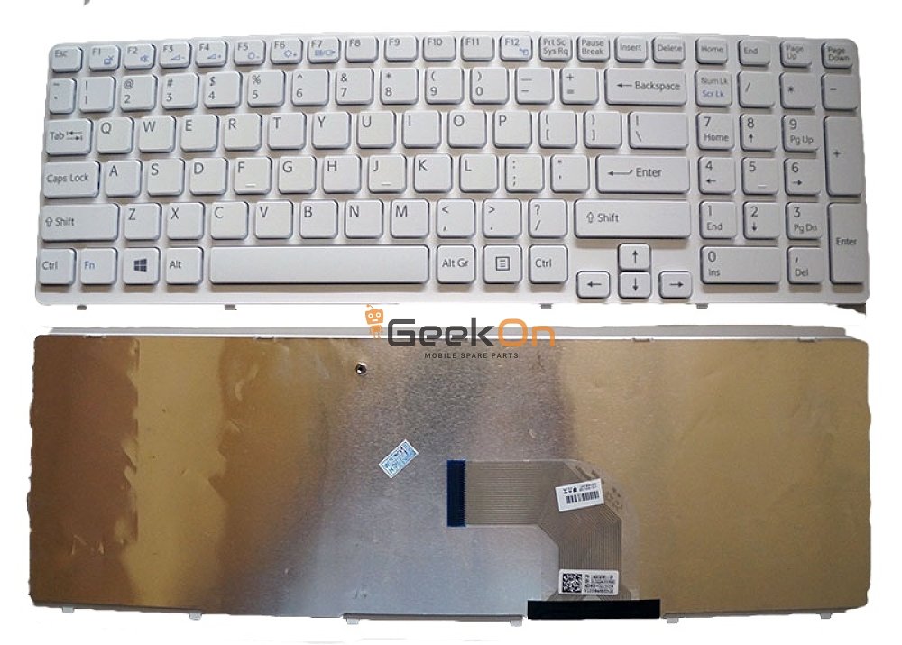 Πληκτρολόγιο με frame Sony Vaio SVE15 SVE17 Λευκό