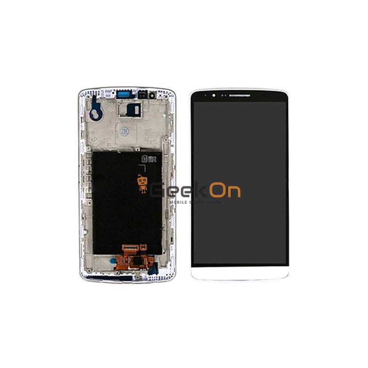 Οθόνη LCD και Μηχανισμός Αφης Με Πλαίσιο Για LG G3 Stylus D690 Λευκό