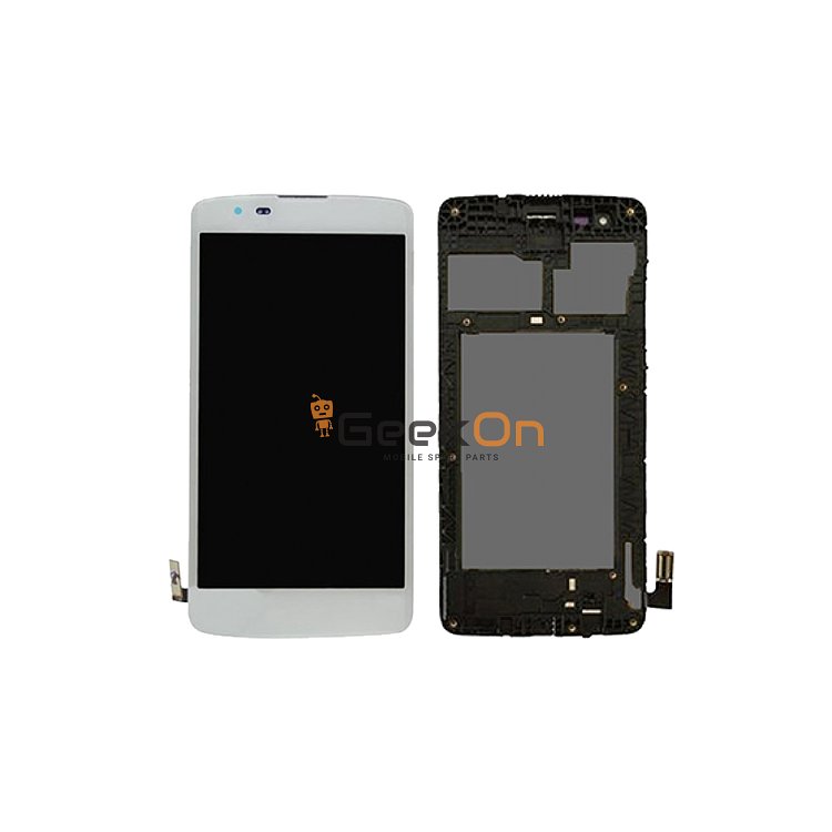Οθόνη LCD και Μηχανισμός Αφης Με Πλαίσιο Για LG M200 / M210 K8 2017 Λευκό