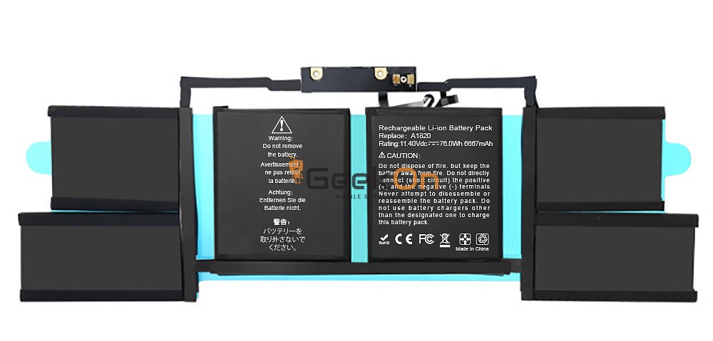 Συμβατή Μπαταρία A1820 Για Apple Macbook Pro 15"  (2016-2017) A1707 6667mAh