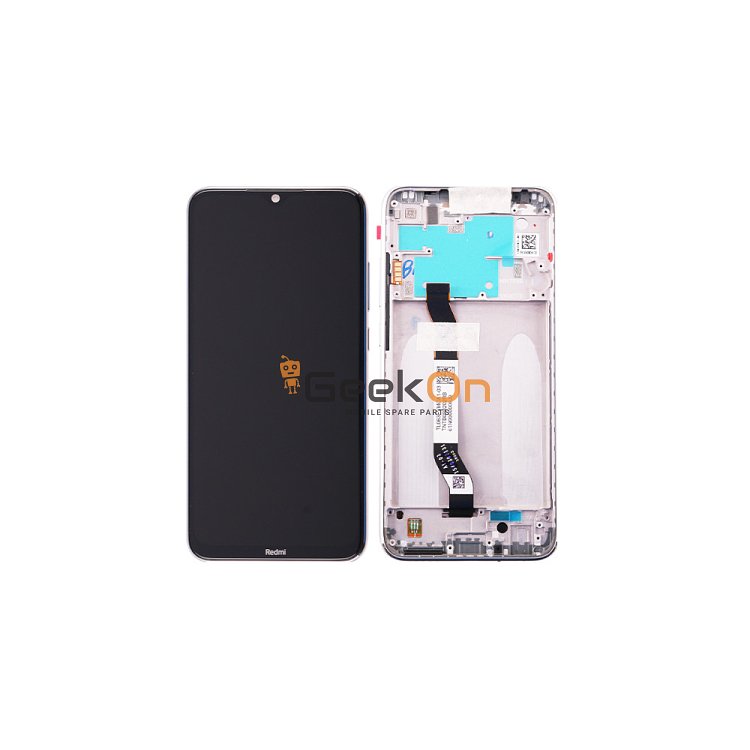 Γνήσια Οθόνη LCD και Μηχανισμός Αφής με Πλαίσιο για Xiaomi Redmi Note 8 5600040C3J00 Λευκό (Service Pack)