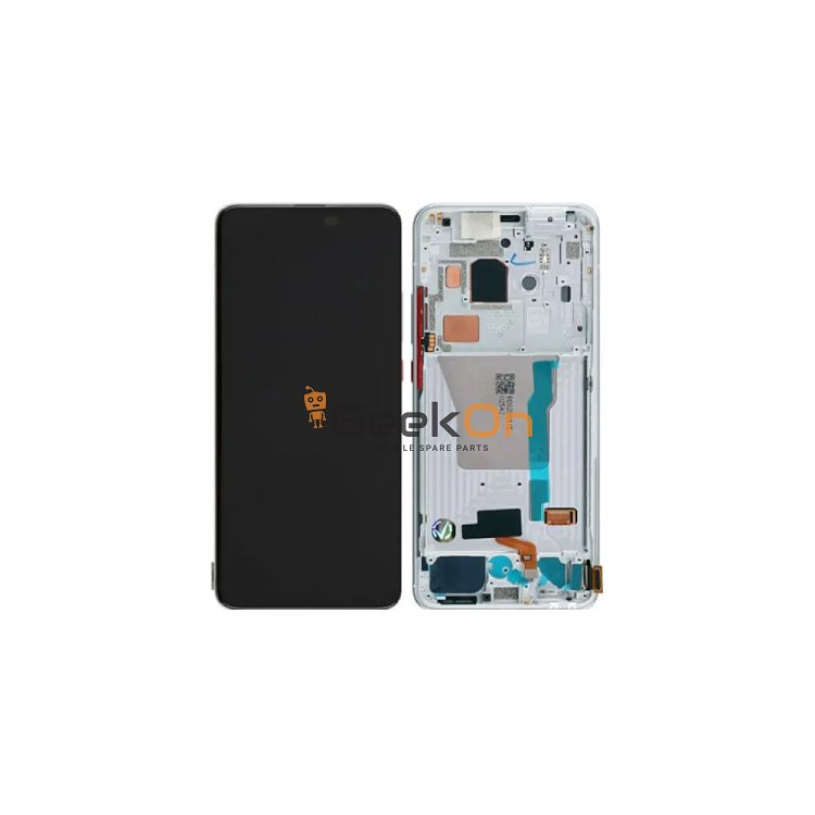 Γνήσια Οθόνη LCD και Μηχανισμός Αφής με Πλαίσιο για Xiaomi Poco F2 Pro 56000E0J1100 Λευκό (Service Pack)