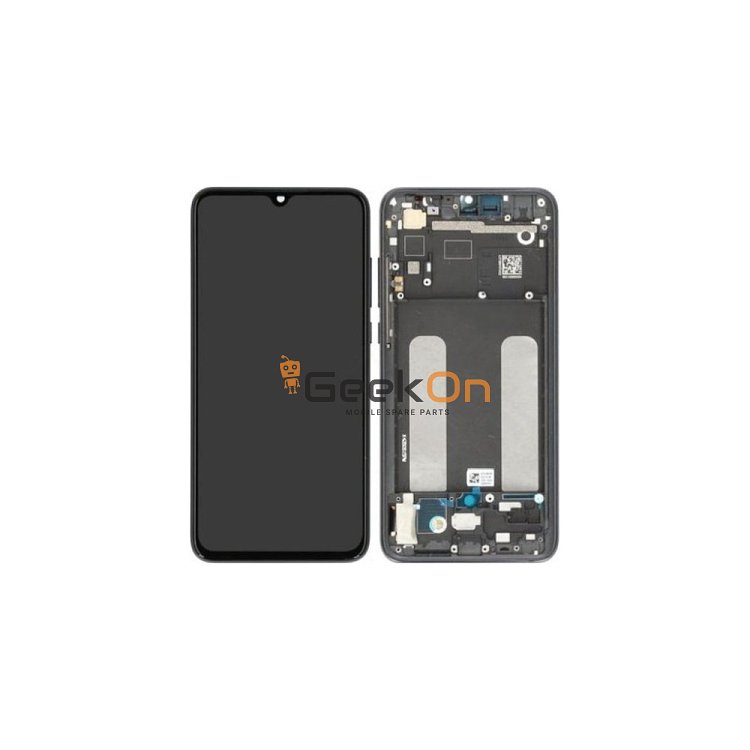 Γνήσια Οθόνη LCD και Μηχανισμός Αφής με Πλαίσιο για Xiaomi Mi 9 Lite 560610118033 Tarnish Black (Service Pack)