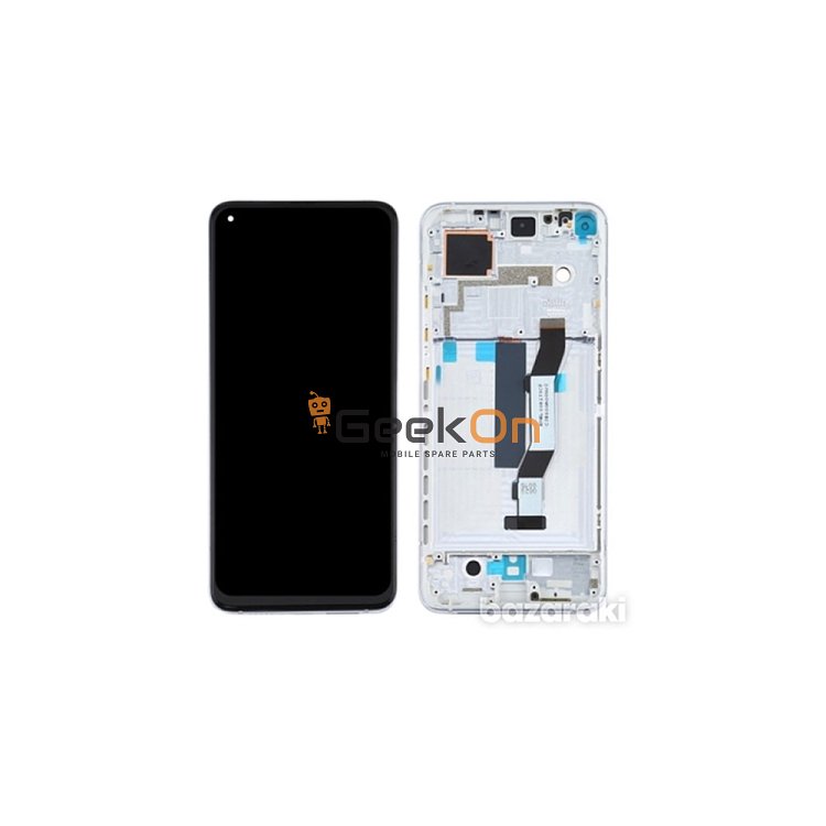 Γνήσια Οθόνη LCD και Μηχανισμός Αφής με Πλαίσιο για Xiaomi Mi 10T/10T Pro 5G 5600040J3S00 Ασημί (Service Pack)