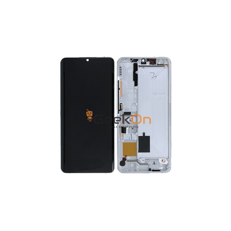 Γνήσια Οθόνη LCD και Μηχανισμός Αφής με Πλαίσιο για Xiaomi Mi Note 10 / 10 Pro 56000200F400 Λευκό (Service Pack)
