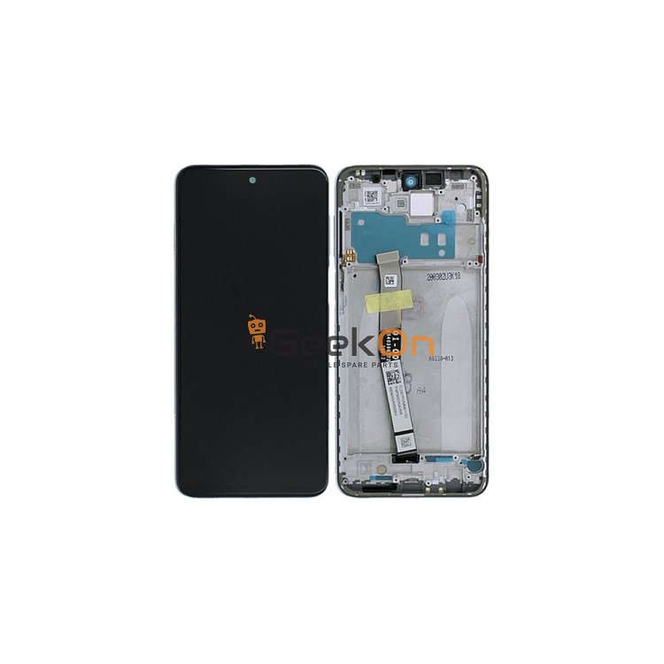 Γνήσια Οθόνη LCD και Μηχανισμός Αφής με Πλαίσιο για Xiaomi Redmi Note 9S 560002J6A100 Glacier White (Service Pack)