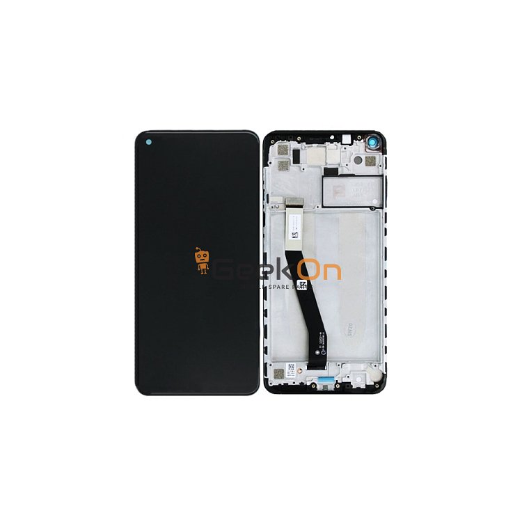 Γνήσια Οθόνη LCD και Μηχανισμός Αφής Με Πλαίσιο για Xiaomi Redmi Note 9 560003J15S00 Midnight Grey (Service Pack)