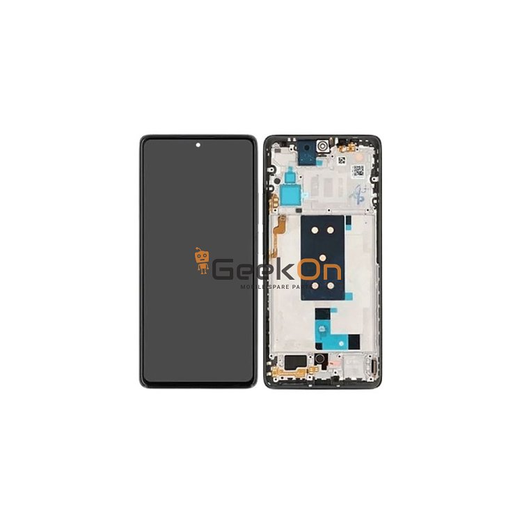 Γνήσια Οθόνη LCD και Μηχανισμός Αφής Με Πλαίσιο για Xiaomi 11T / 11T Pro 21121210G 56000K11R00 Tarmish Black (Service Pack)
