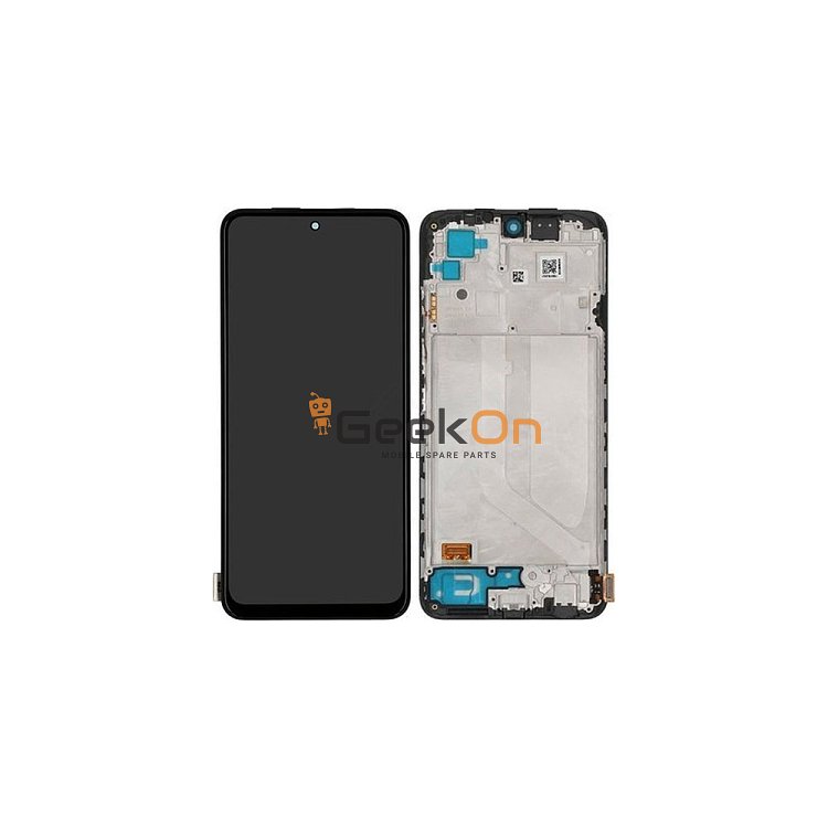 Γνήσια Οθόνη LCD και Μηχανισμός Αφής Με Πλαίσιο για Xiaomi Redmi Note 10 /  Redmi Note 10S / Poco M5s 5600020K7B00 Μαύρο (Service Pack)