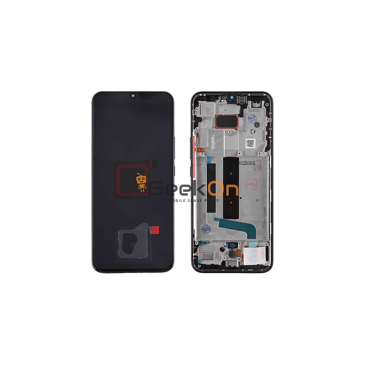 Γνήσια Οθόνη LCD και Μηχανισμός Αφής Με Πλαίσιο για Xiaomi Mi 10 Lite 5G 56000400J900 Μαύρο (Service Pack)