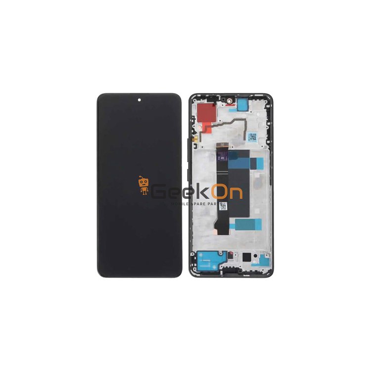 Γνήσια Οθόνη LCD και Μηχανισμός Αφής Με Πλαίσιο για Xiaomi Redmi Note 13 Pro 5G / Poco X6 5G 5600020N1600 Black (Service Pack)