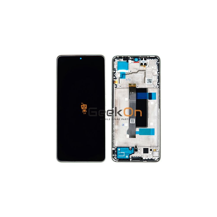 Γνήσια Οθόνη LCD και Μηχανισμός Αφής Με Πλαίσιο για Xiaomi Redmi Note 13 Pro 5G / Poco X6 5G 56000300N1600 Olive Green (Service Pack)