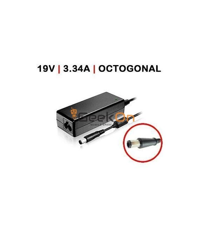 Τροφοδοτικό Laptop Dell 65W 19,5V Οχτάγωνο Βύσμα (Octagonal, Star Pin)