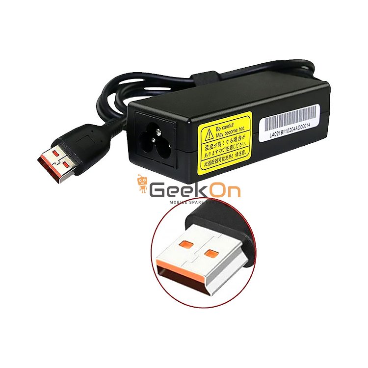 Τροφοδοτικό Laptop Lenovo Yoga Ideapad 65W 20V Βύσμα Κόκκινο USB