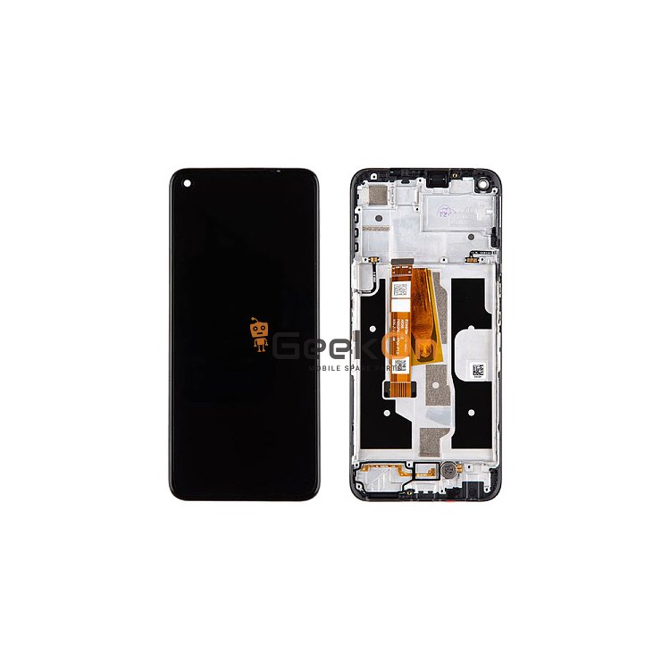 Γνήσια Οθόνη LCD Και Μηχανισμός Αφής Με Πλαίσιο για Realme 8i Μαύρο 4908405 (Service Pack)