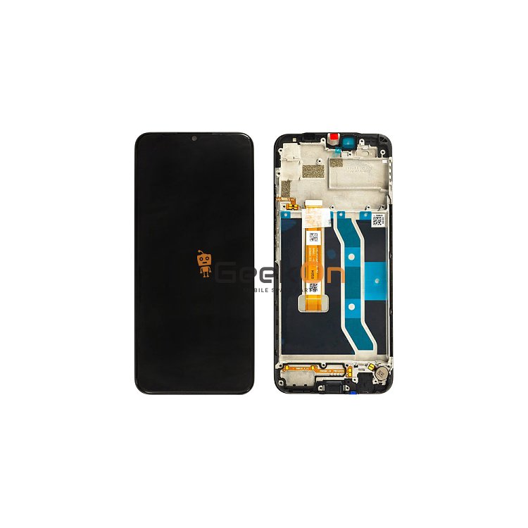 Γνήσια Οθόνη LCD Και Μηχανισμός Αφής Με Πλαίσιο για Realme 7i Μαύρο 4905315 (Service Pack)