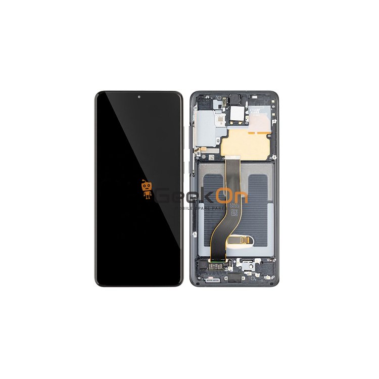 Γνήσια Οθόνη LCD Και Μηχανισμός Αφής με Πλαίσιο για Samsung Galaxy S20 G980F / G981B GH82-31432A Cosmic Grey (Service Pack)