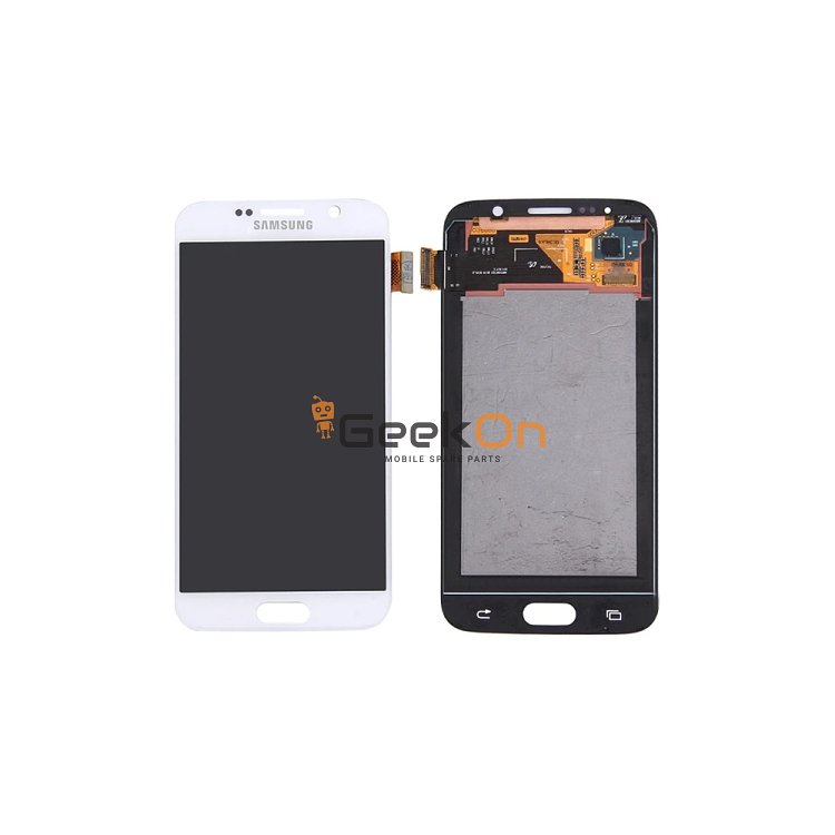 Γνήσια Οθόνη LCD Και Μηχανισμός Αφής για Samsung Galaxy S6 G920F GH97-17260B Λευκό (Service Pack)